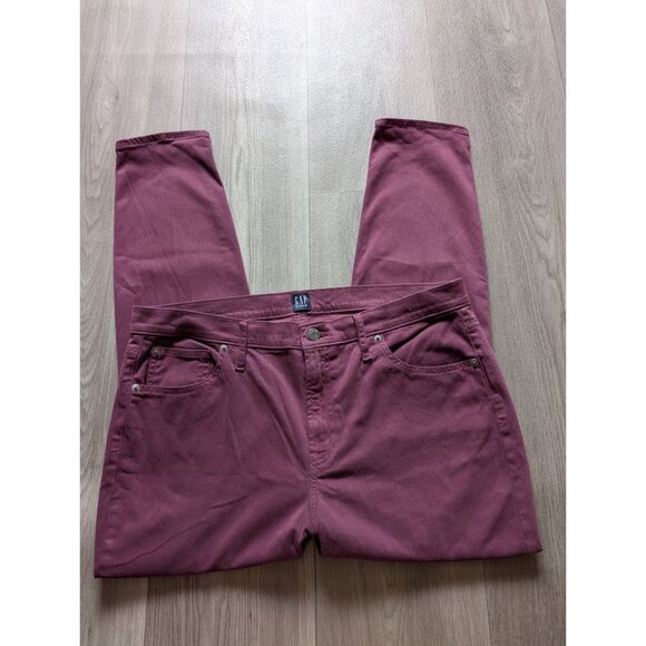 Gap Denim True Skinny Burgundy Jeans Size 16/33 Womens - Picture 1 of 6